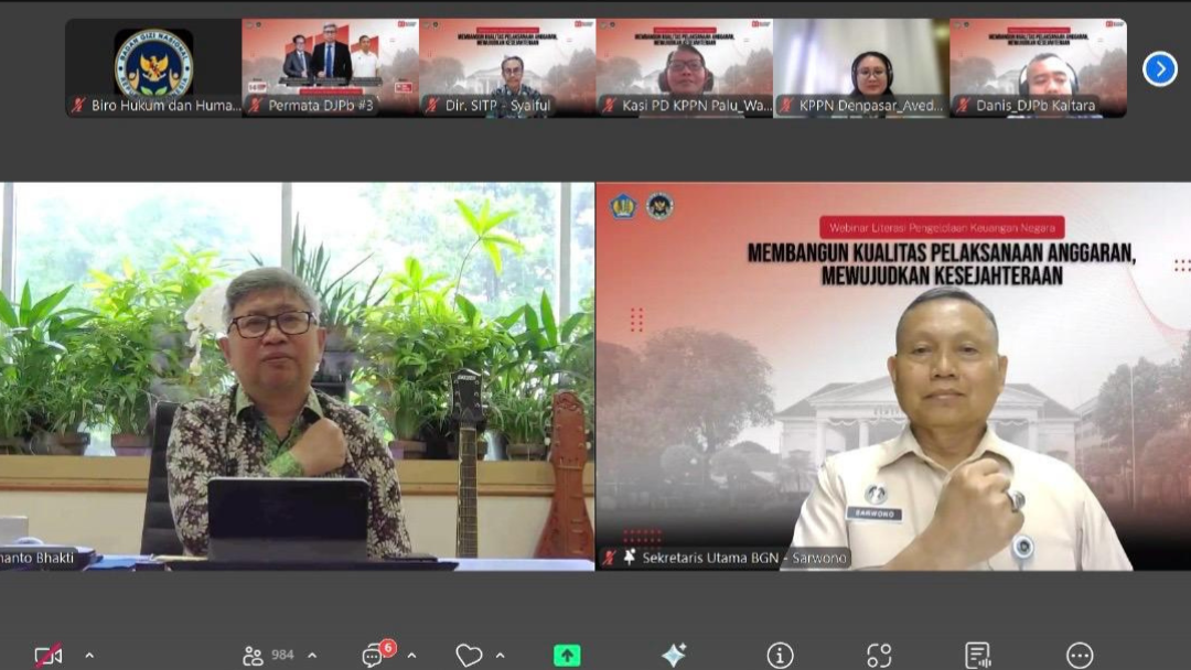 Tingkatkan Kualitas Anggaran, BGN Bengkulu Utara dan Kemenkeu Selenggarakan Webinar Literasi Keuangan